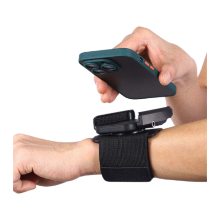Mobilholder til løb med justerbar rem og sikker klemme til håndfri træning på armen
