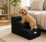 Hundetrappe med 3 trin til skånsom adgang til sofa og seng for hunde i blødt design - Billede 2