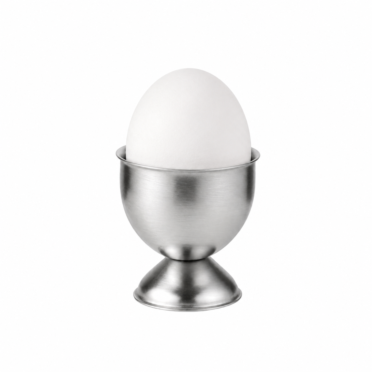 1000059612.png Æggeskålholder 4 STK i rustfrit stål til oprejst servering og stabil holder til kogte æg ved morgenbordet - Billede 1