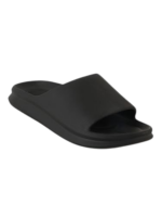Hjemmesko til mænd i sort og brun med slip-on design og blød sål til inde og ude
