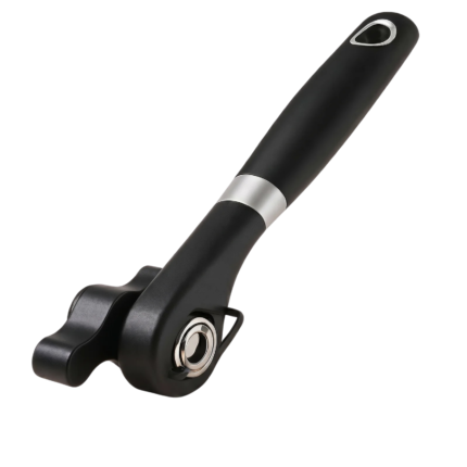Dåseåbner i rustfrit stål med ergonomisk håndtag til nem og praktisk åbning af metaldåser