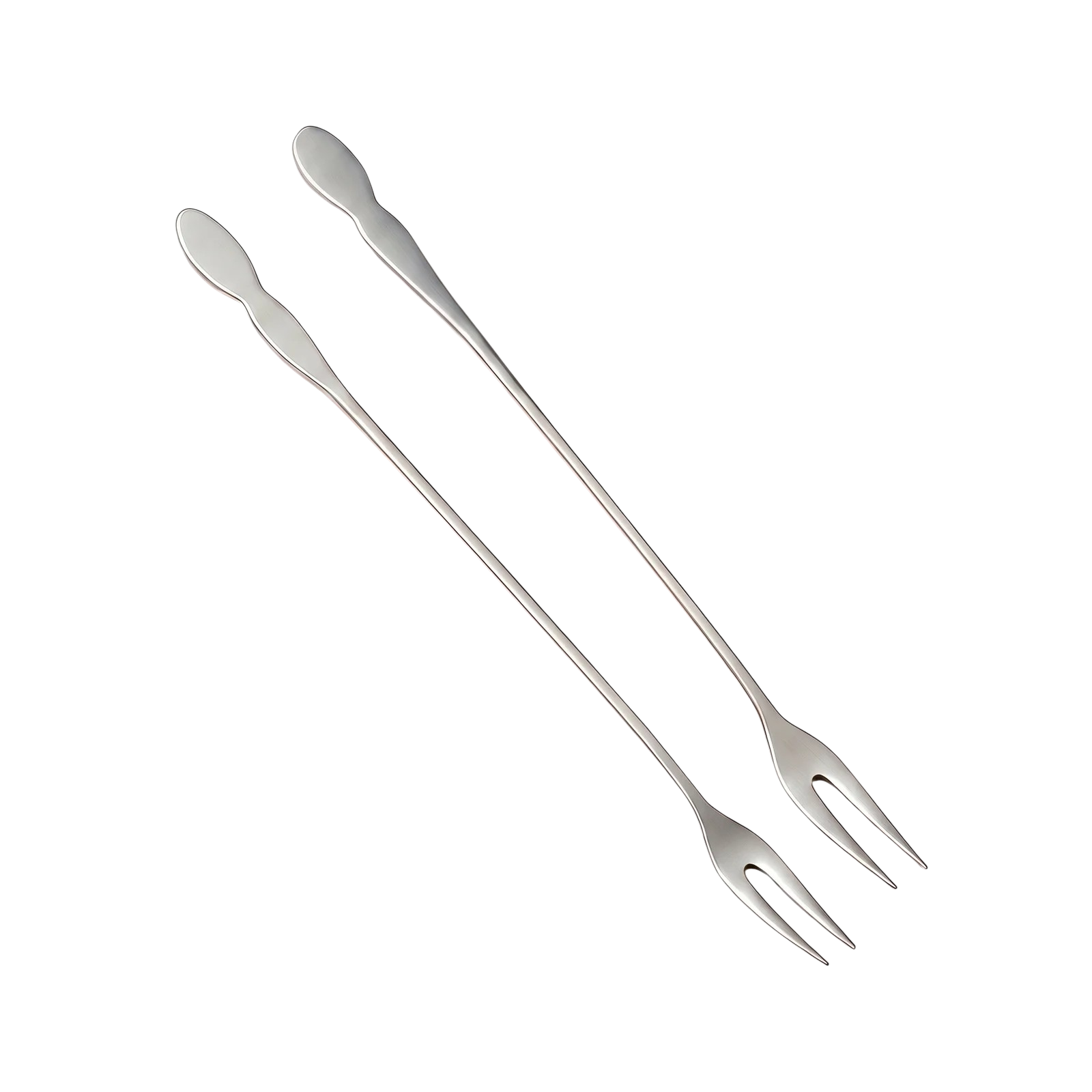 32255_enhanced_background Fonduegafler i rustfrit stål med langt skaft og ergonomisk design til sikker servering ved fondue - Billede 1
