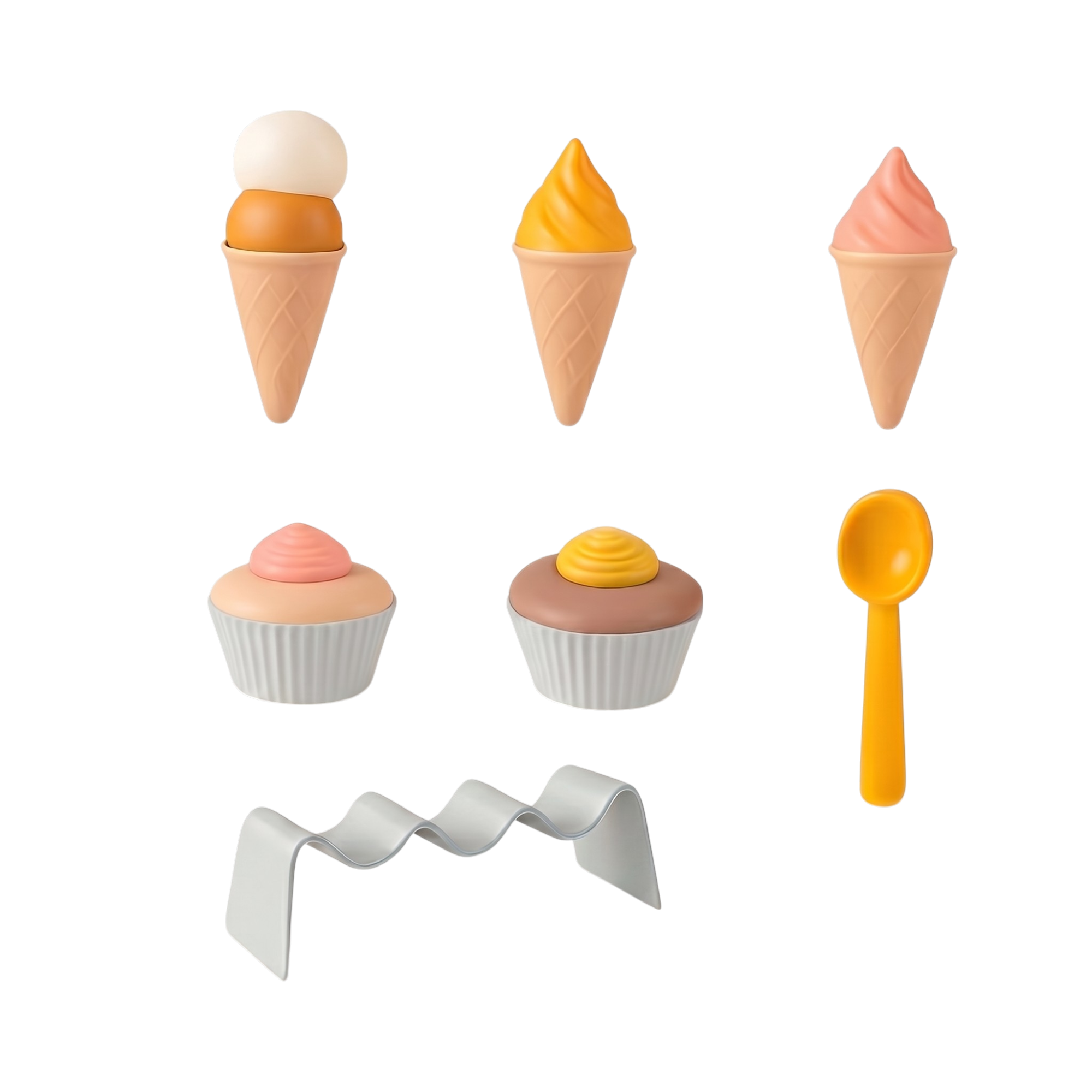 33156_enhanced_background Køkkenudstyr til børn - kreativt bagelegetøj til rolleleg med is og cupcakes - Billede 1