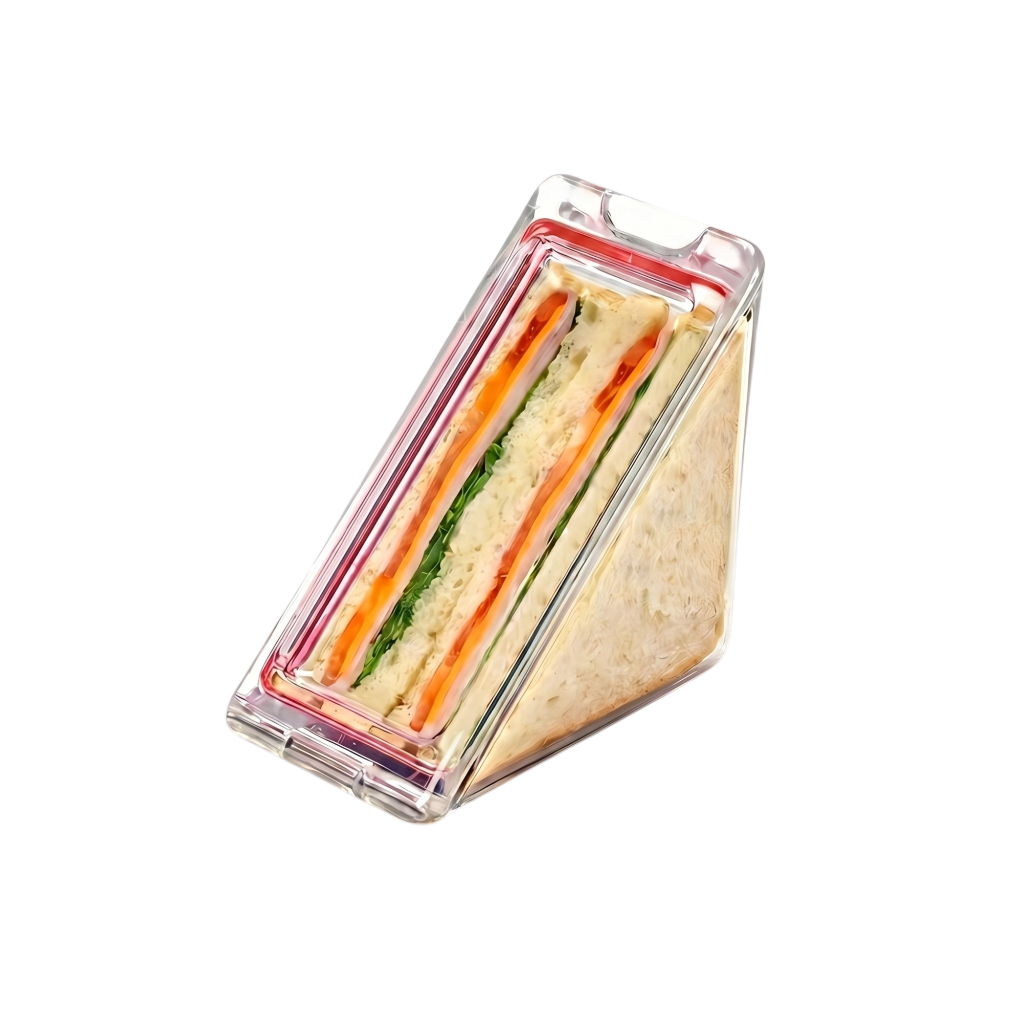 33281_enhanced_background Madkasse til trekantede sandwiches med gennemsigtigt design og nem sideåbning til frokost og transport - Billede 1