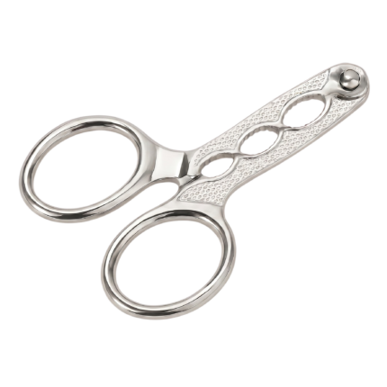 Nøddedekker i rustfrit stål med ergonomisk greb og åbninger til forskellige nødder