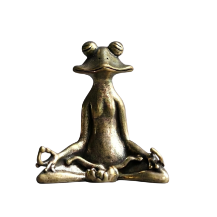 Røgelsesholder i metal – frø i meditationsstilling til afslapning og dekorativ stemning i hjemmet