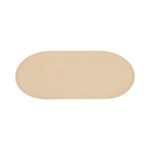 Skridssikkert underlag til hundeskåle - beige måtte med kant der holder skåle på plads og samler spild