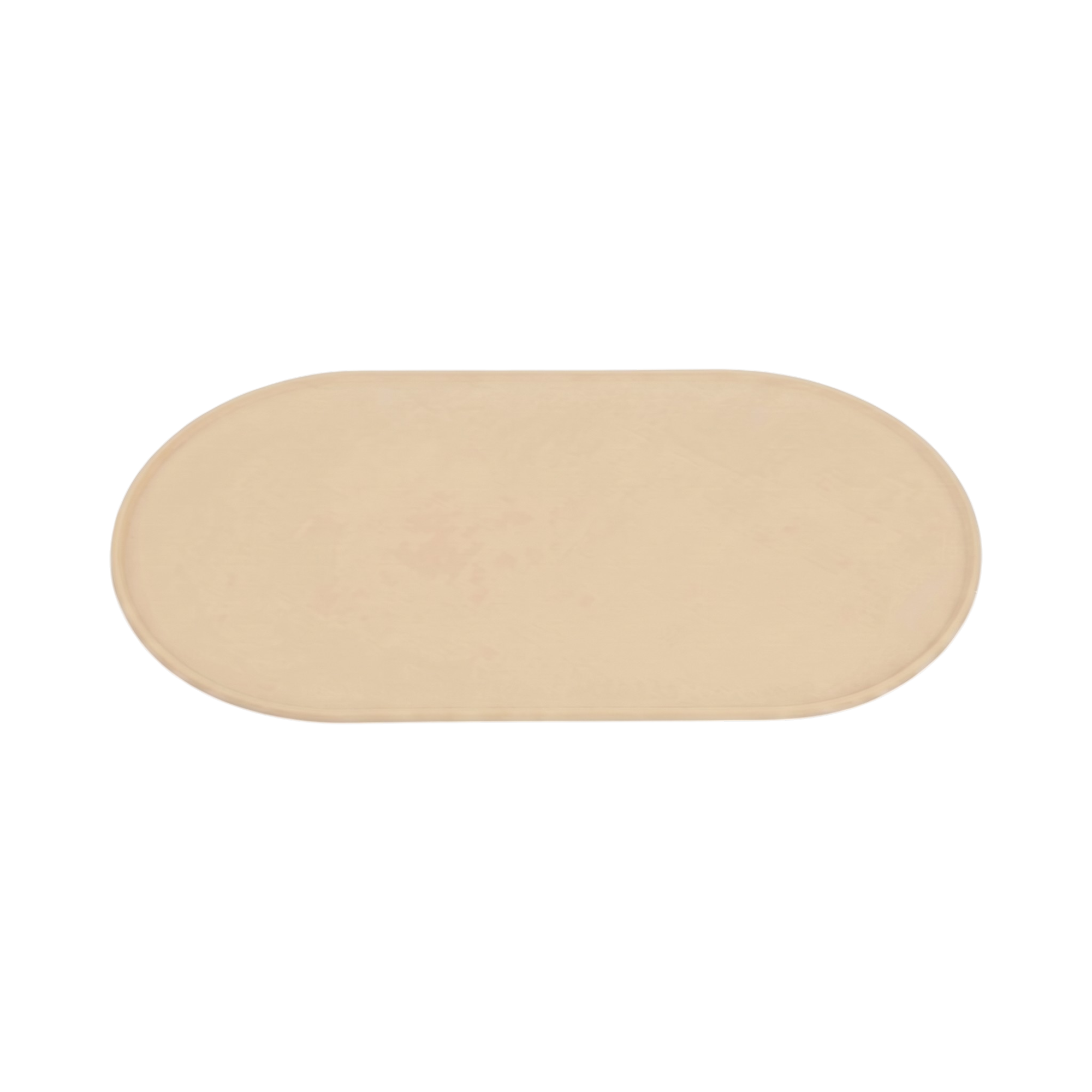 34424_enhanced_background Skridssikkert underlag til hundeskåle - beige måtte med kant der holder skåle på plads og samler spild - Billede 1