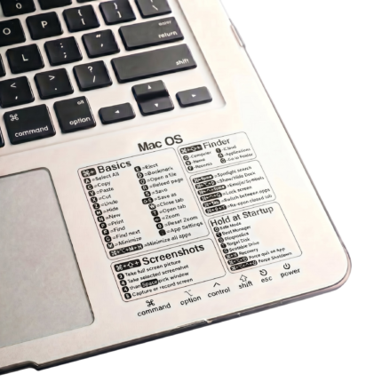 Tastaturgenvej mærkater til MacBook med hurtig reference og oversigt til Air og Pro