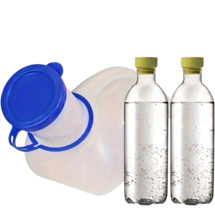 Transportabelt rejsetoilet hvid 1000 ml med låg og håndtag til bilrejser og camping
