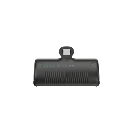 Mini powerbank 4500 mAh med indbygget USB-C-stik og LED-indikator til kompakt opladning på farten