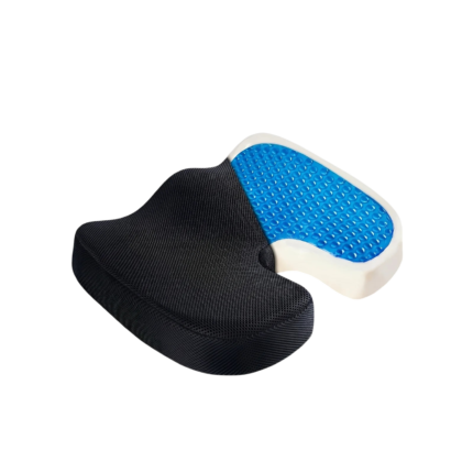 Gel siddepude til stol med ergonomisk form og støtte ved længere tids siddestilling