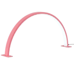 Måneformet bordlampe i hvid og pink med blødt lys og minimalistisk design til skrivebord og hjem - Billede 3