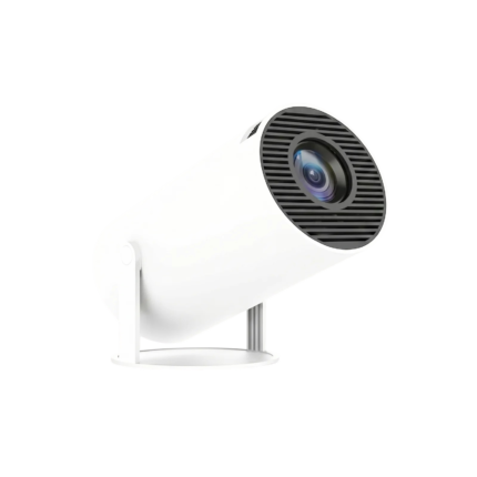 Mini projektor med justerbart stativ til filmvisning og pladsbesparende brug i hjemmet
