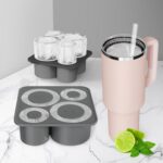 Isterningsbakke til termokop med låg til store isterninger og længere kølig drik i termokop - Billede 2