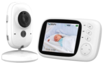 Babyalarm med kamera til visuel og lydmæssig overvågning med bærbar monitor og skærm