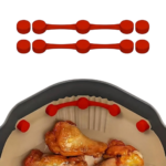 Silikone clips til airfryer – genanvendelige og varmebestandige holdere til bagepapir i kurven - Billede 2