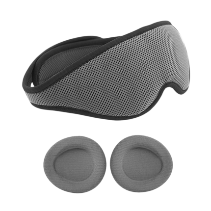 Sovemaske med formede øjenkopper og elastisk rem til mørklægning og afslapning