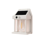 Solcelle udendørslampe med sensor i sort og hvid til vægmontering med automatisk lys - Billede 2