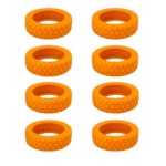 Hjulbeskyttere til kuffertens hjul i blå, grå, lyserød, orange og sort - beskytter hjul og gulve - Billede 4
