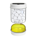 Pickle glass with strainer insert and reversible design for separating contents and pickle when serving
