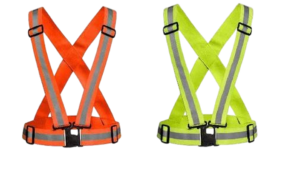 LED løbevest med lys i grøn og pink - justerbar vest med reflekterende stropper til synlighed