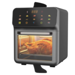 Digital airfryer ovn med touchpanel og glasdør til jævn tilberedning på køkkenbordet derhjemme