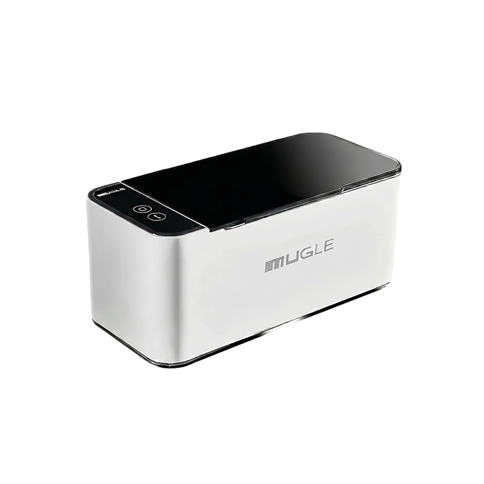 Ultralydsrenser med låg til skånsom og grundig rengøring af smykker og briller i kompakt format Ultralydsrenser med låg til skånsom og grundig rengøring af smykker og briller i kompakt format