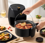 Airfryer indsats med hank til nem løftning og overskuelig håndtering i kurven til airfryer - Billede 2