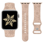 Jule snefnug urrem til smartwatch med justerbar pasform og festligt design til hverdagsbrug - Billede 3
