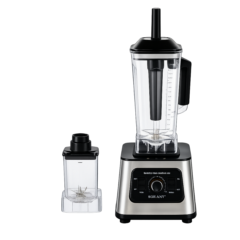 f184595c-2fb3-4df3-ba69-153b2931da77 Blender med kande til smoothies og supper med låg, stamper og ekstra beholder til hurtig blending - Billede 1