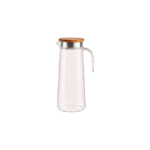 Glaskande med låg til stilren servering af vand og kaffe med hank og hældetud i gennemsigtigt design