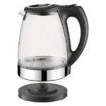 Glas elkedel 1,7 liter med gennemsigtigt design og målangivelse til hurtig opvarmning af vand