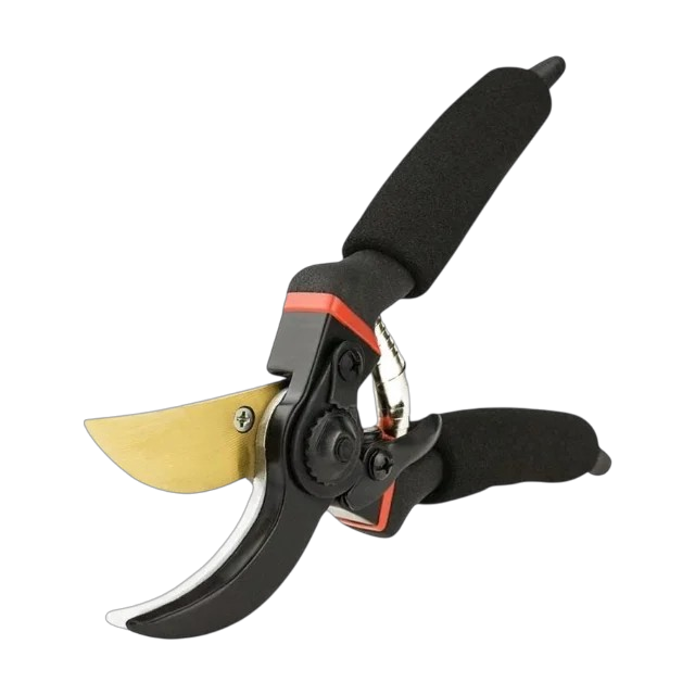 Beskæringssaks i titanium til præcis klipning og ergonomisk håndtering ved havearbejde