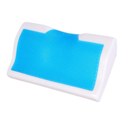 Kølepude med memory foam til støtte af hoved og nakke med kølende overflade til behagelig søvn