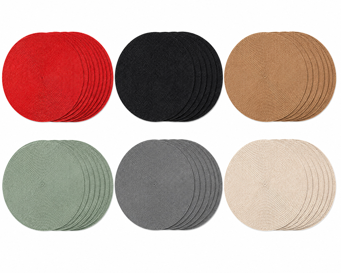 021b72ac-1c9f-41f9-99d7-b57ce2b1e24e 6 Runde Dækkeservietter i PVC til Spisebord – 38 cm - Billede 1
