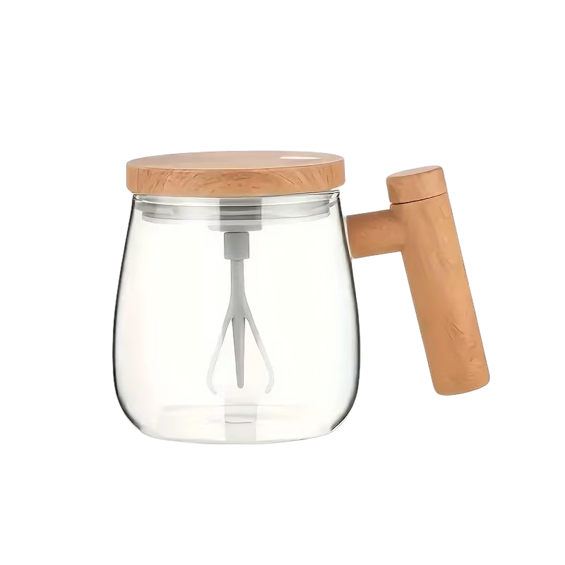 07e2cdff-44fb-4802-9765-80ef0cbbbc24 Elektrisk selvomrørende krus i glas – 400 ml - Billede 1