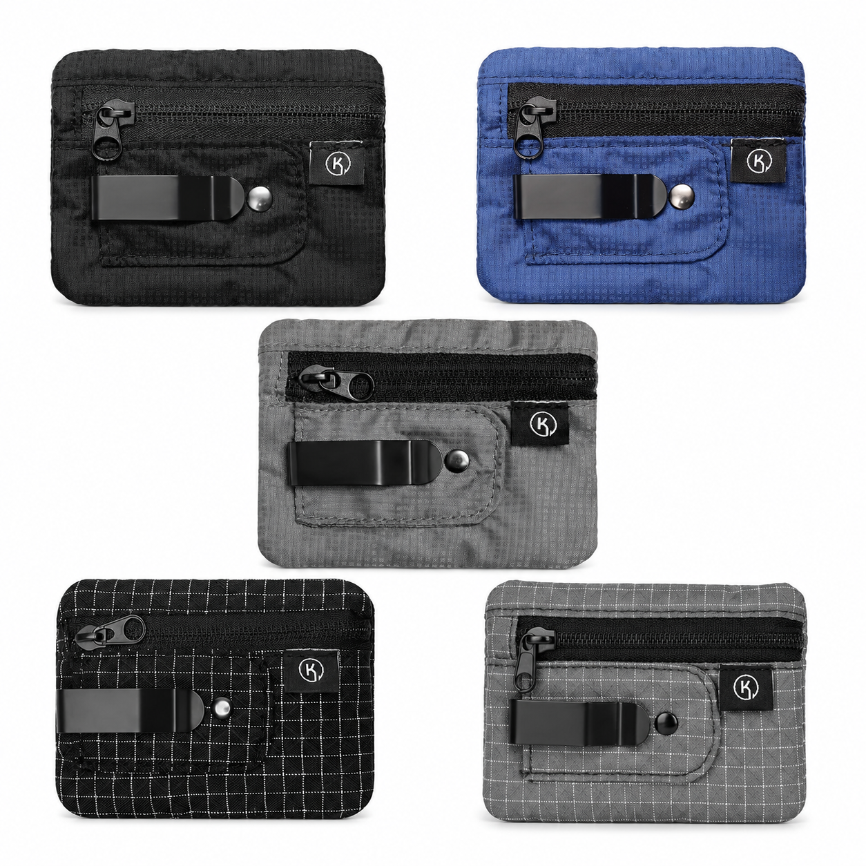 10b8cc3c-d6d5-4a3c-9bb0-149138c7a521 Skjult RFID-rejsepung med clip og lynlåslomme til kort, ID og kontanter