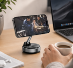 Magnetisk telefonholder med vakuumsugekop og 360° rotation - Billede 2