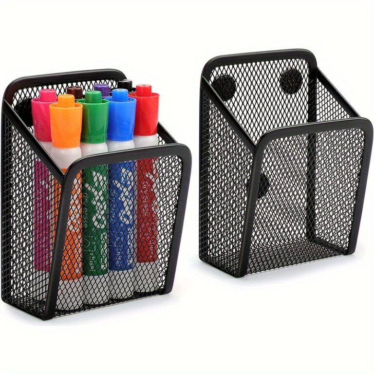 Magnetisk penneholder i rustfrit stål med mesh til whiteboard og køleskab