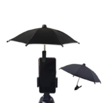 Telefonparasol med clip og fleksibel arm til skygge over mobiltelefon ved udendørs brug