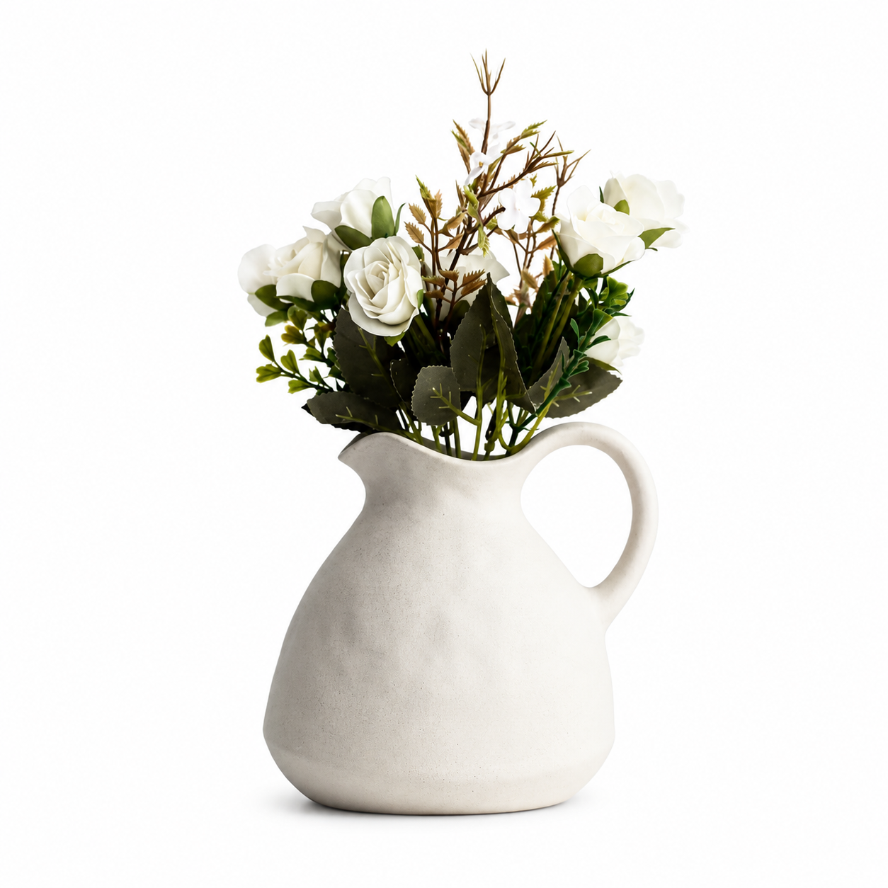 347ee423-b2a5-46f7-bfa4-84d8cbec2d7f Rustik keramisk kandevase med håndtag – 16,3 cm - Billede 1