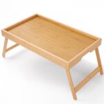 Foldbart laptopbord i bambus med bakke og sammenklappelige ben