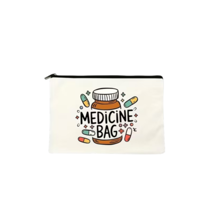 Rejseetui med lynlås til medicin, kosmetik og toiletsager, 22 × 18 cm
