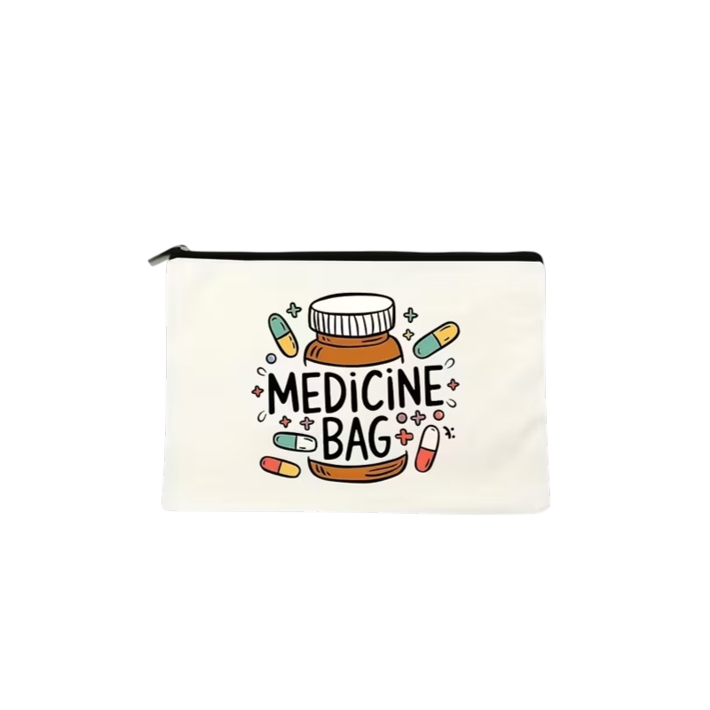 Rejseetui med lynlås til medicin, kosmetik og toiletsager, 22 × 18 cm