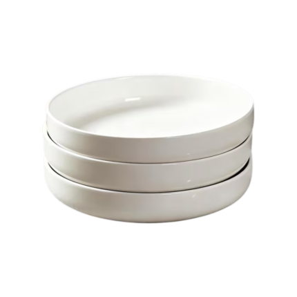 Sæt med tre dybe pastatallerkener i keramik til pasta, suppe og salat, ca. 20 cm