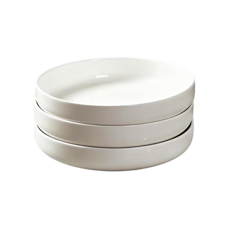 Sæt med tre dybe pastatallerkener i keramik til pasta, suppe og salat, ca. 20 cm