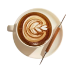 Dobbeltendet latte art-nål med træhåndtag og ender i rustfrit stål