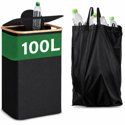 Sammenklappelig Pantbeholder med Låg og Inderpose – 100 L, 110 L, 140 L