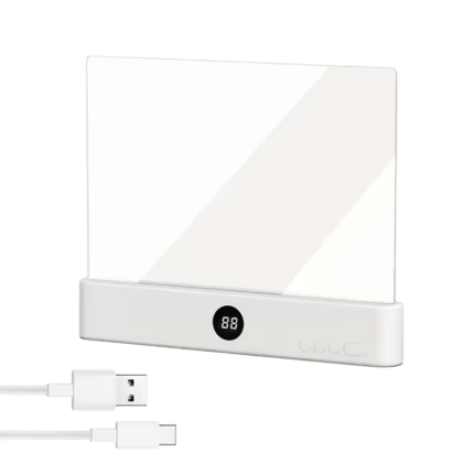 Flad genopladelig LED-læselampe med timer til bøger og sengebord